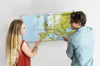 Världskarta med flaggor magnetisk tavla med penna