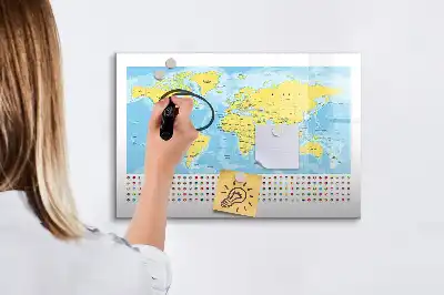 Magnetisk rittavla med världskarta