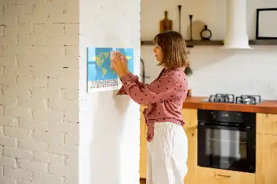 Klassisk världskarta magnetisk tavla med penna