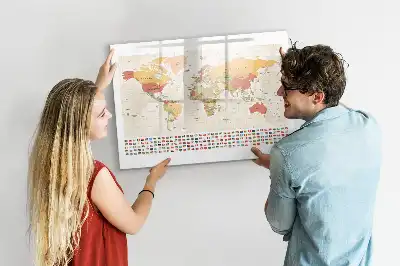 Magnetisk världskarta tavla med penna