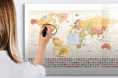 Magnetisk världskarta tavla med penna