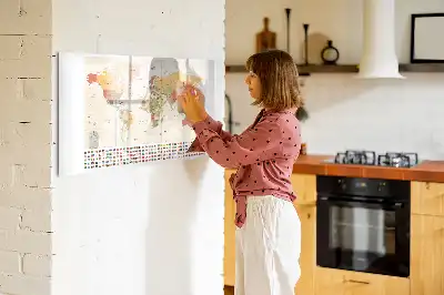 Magnetisk världskarta tavla med penna