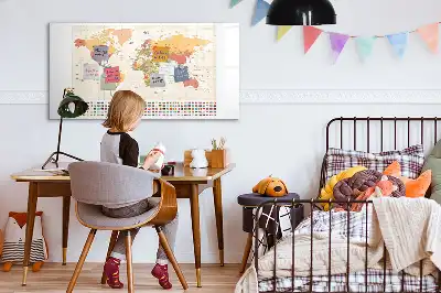 Magnetisk världskarta tavla med penna