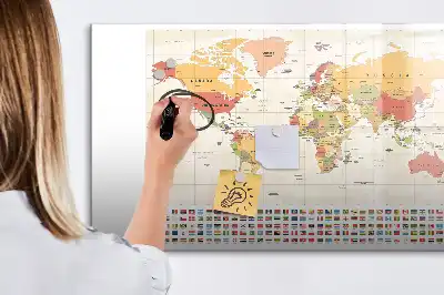 Magnetisk världskarta tavla med penna