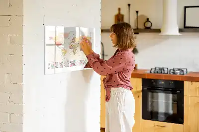 Magnetisk världskarta tavla med penna