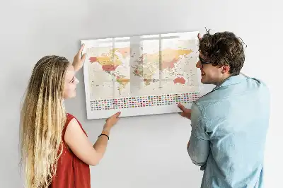 Magnetisk världskarta tavla med penna