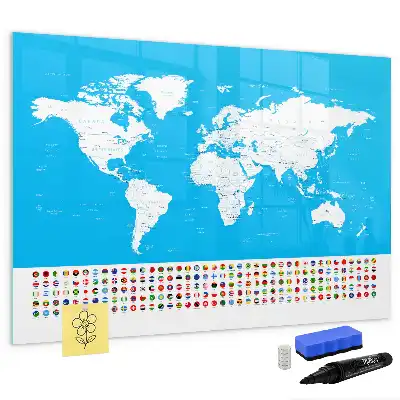 Magnetisk rittavla med konturkarta över länder