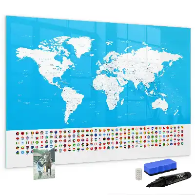 Magnetisk rittavla med konturkarta över länder