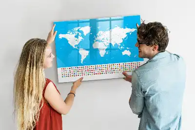 Magnetisk rittavla med konturkarta över länder