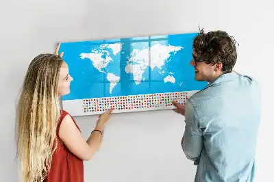 Magnetisk rittavla med konturkarta över länder