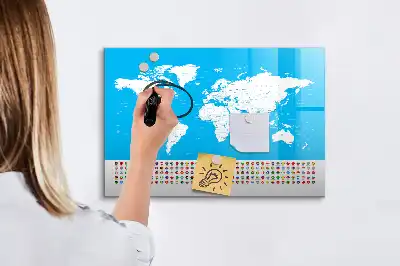 Magnetisk rittavla med konturkarta över länder