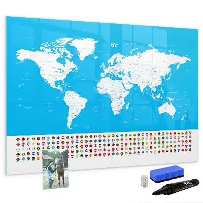 Magnetisk rittavla med konturkarta över länder