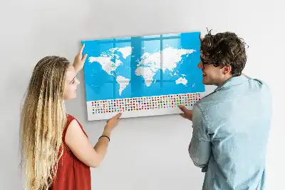 Magnetisk rittavla med konturkarta över länder