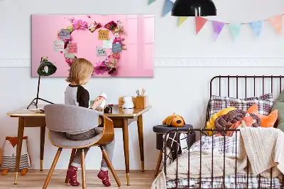 Magnetisk tavla med penna hjärtmotiv med blommor