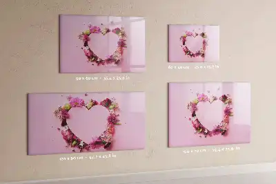 Magnetisk tavla med penna hjärtmotiv med blommor