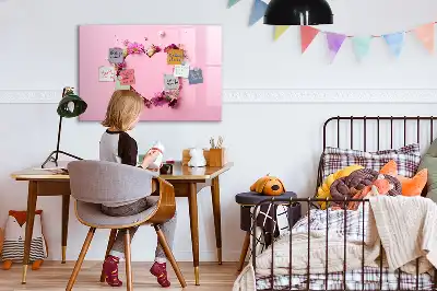Magnetisk tavla med penna hjärtmotiv med blommor