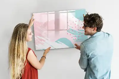 Magnetisk tavla med penna och pastellabstraktion