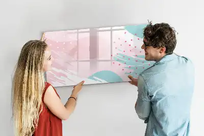 Magnetisk tavla med penna och pastellabstraktion