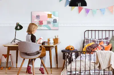 Magnetisk tavla med penna och pastellabstraktion