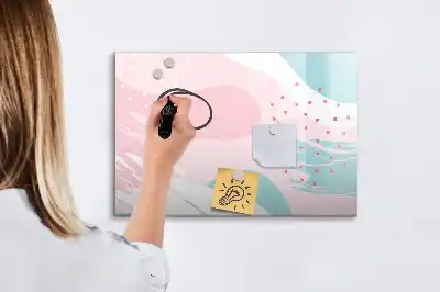 Magnetisk tavla med penna och pastellabstraktion