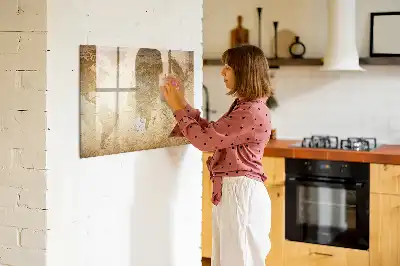 Magnetisk rittavla med motiv av en vintage världskarta
