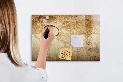 Magnetisk rittavla med motiv av en vintage världskarta