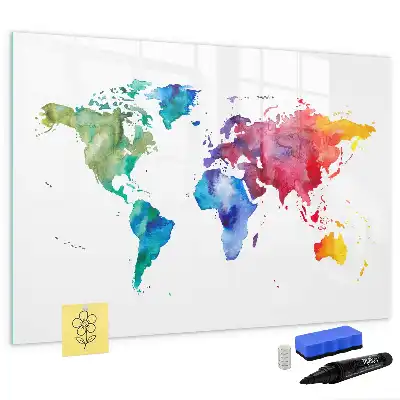 Magnetisk rittavla akvarellvärldskarta