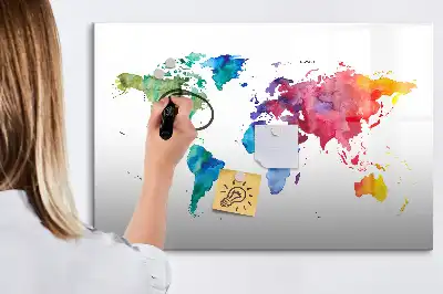 Magnetisk rittavla akvarellvärldskarta