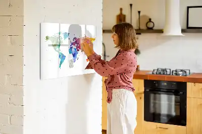 Magnetisk rittavla akvarellvärldskarta
