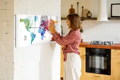 Magnetisk rittavla akvarellvärldskarta