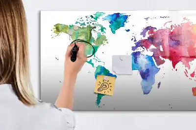 Magnetisk rittavla akvarellvärldskarta
