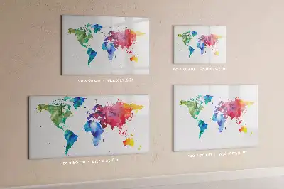 Magnetisk rittavla akvarellvärldskarta