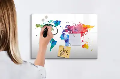Magnetisk rittavla akvarellvärldskarta