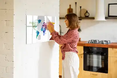 Magnetisk rittavla akvarellvärldskarta
