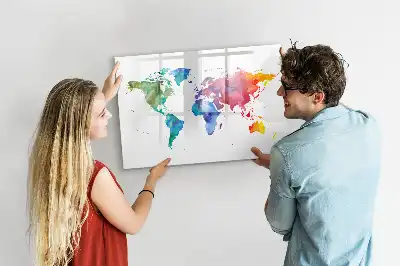 Magnetisk rittavla akvarellvärldskarta