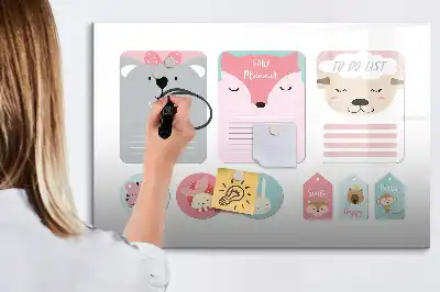 Magnetisk rittavla med motiv av glada bokmärken