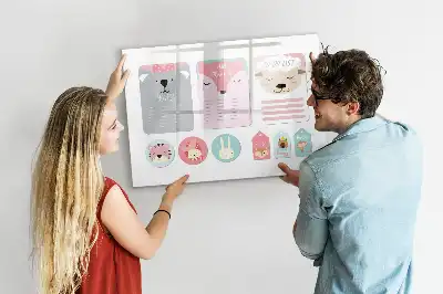 Magnetisk rittavla med motiv av glada bokmärken