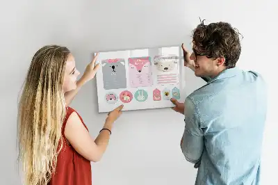 Magnetisk rittavla med motiv av glada bokmärken