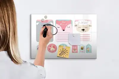 Magnetisk rittavla med motiv av glada bokmärken