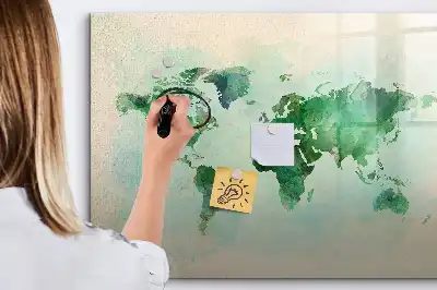 Magnetisk rittavla akvarellvärldskarta