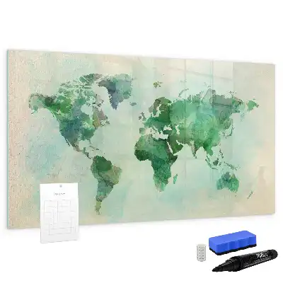 Magnetisk rittavla akvarellvärldskarta