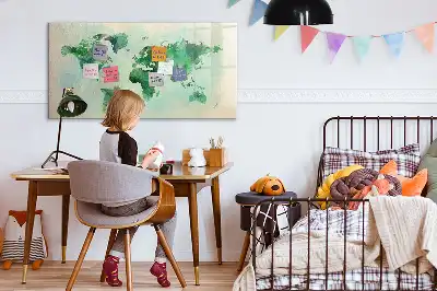 Magnetisk rittavla akvarellvärldskarta