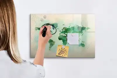 Magnetisk rittavla akvarellvärldskarta