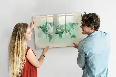 Magnetisk rittavla akvarellvärldskarta