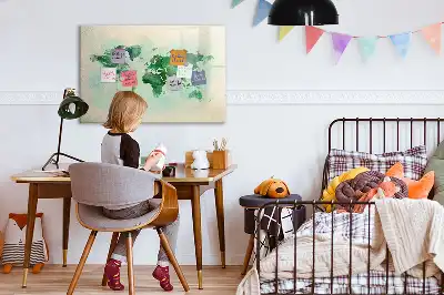 Magnetisk rittavla akvarellvärldskarta