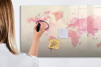 Magnetisk tavla med akvarellvärldskarta och penna