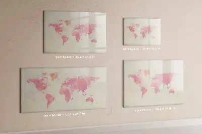 Magnetisk tavla med akvarellvärldskarta och penna