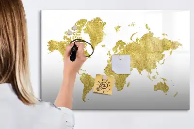 Magnetisk rittavla med motiv av gyllene världskarta