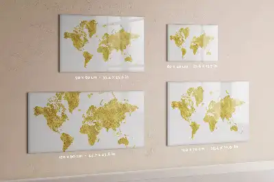 Magnetisk rittavla med motiv av gyllene världskarta