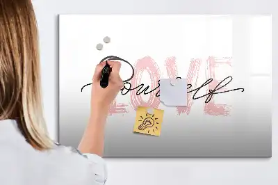 Magnetisk tavla med penna med motivet Älska dig själv